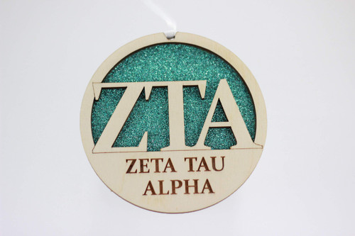 Zeta Tau Alpha - Laser Carved Greek Letter Ornament - 3" Round