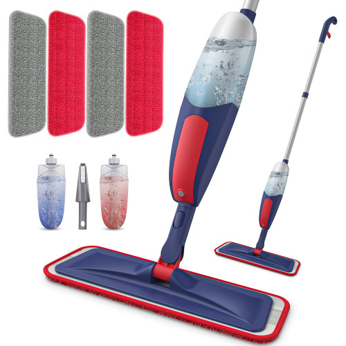 Microfiber Spray Mops for Floor Cleaning - BPAWA Wood Floor Mop with Spray Flat Dust Mop for Hardwood Laminate Tile Ceramic Kitchen Floors, Dry Wet Mop with 2X 550ML Bottles 4X Reusable Washable Pads Microfiber Spray Mops for Floor Cleaning - BPAWA Wood Floor Mop with Spray Flat Dust Mop for Hardwood Laminate Tile Ceramic Kitchen Floors, Dry Wet Mop with 2X 550ML Bottles 4X Reusable Washable Pads