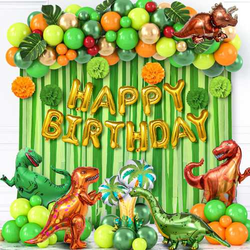 Winrayk 150Pcs Dinosaur Birthday Party Decorations Supplies for Kids Dinosaur Balloon Arch Happy Birthday & Dino Balloons Crepe Paper Streamer Paper Pom Poms Leaf Girls Boys Dinosaur Party Decorations Winrayk 150Pcs Dinosaur Birthday Party Decorations Supplies for Kids Dinosaur Balloon Arch Happy Birthday & Dino Balloons Crepe Paper Streamer Paper Pom Poms Leaf Girls Boys Dinosaur Party Decorations