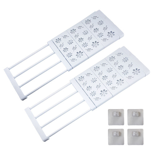 Expandable Closet Tension Shelf Storage Adjustable Closet Shelf Rod Organizer Kitchen Cabinet Divider Separator for Cabinet Wardrobe Cupboard Kitchen Bathroom