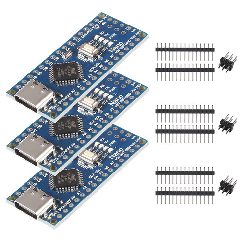 ACEIRMC 3pcs Type-C USB CH340 5V 16MHz for Nano 3.0 ATmega328P Controller Board Compatible for Arduino Nano CH340 USB Driver Nano V3.0 ATmega328 (Type-C)