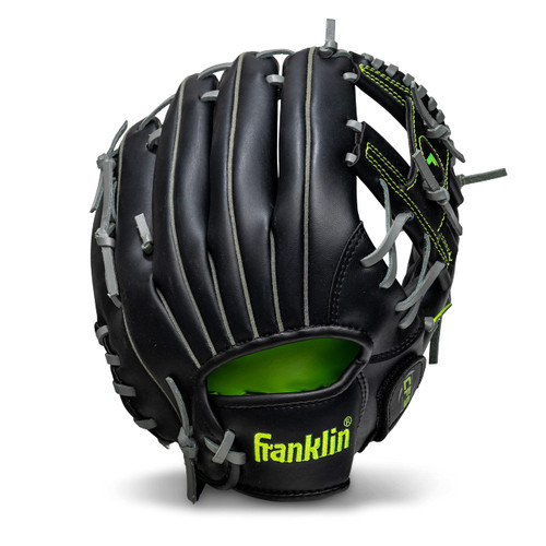 Franklin Sports unisex adult 11" - Web Franklin Sports Baseball and Softball Glove Fieldmaster Midnight Youth Baseball Gloves I, Black, 11.0 US