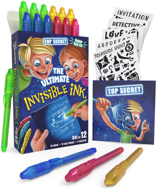 Sticky Lil Finger Invisible Ink Pens and Notebooks Set - Disappearing Ink Pen for Kids - Spy Pens for Kids Invisible Ink - Magic Pens for Kids - Invisible Ink Pens with UV Light for Kids UV Pen Light