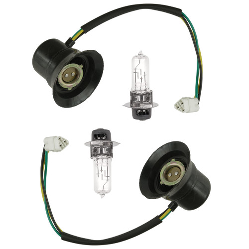 Caltric 2x Headlight Socket and Bulb Compatible with Yamaha Big Bear 250 YFM25 2007 2008 2009