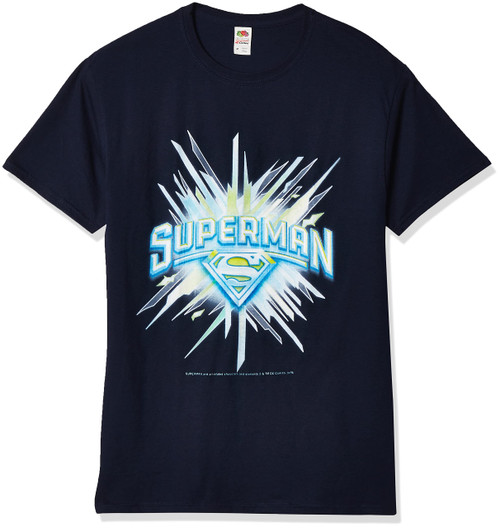 DC Comics Superman Crystal Logo Basic Solid Tee Navy