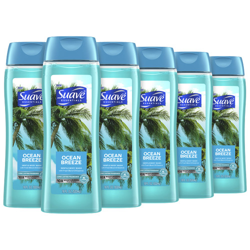Suave Essentials Gentle Body Wash Ocean Breeze 6 Count With A Fresh Oil Blend Essence Infused With Vitamin E & Algae Extract 18 Oz Suave Essentials Gentle Body Wash Ocean Breeze 6 Count With A Fresh Oil Blend Essence Infused With Vitamin E & Algae Extract 18 Oz