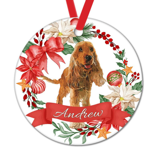 Pet Personalized Xmas Dog Christmas Ornaments Chow Chow Dog Funny Christmas Hanging Decor Dog Christmas Wreath Round Ceramic Ornaments Hanging Pendant for Xmas Tree Pet Personalized Xmas Dog Christmas Ornaments Chow Chow Dog Funny Christmas Hanging Decor Dog Christmas Wreath Round Ceramic Ornaments Hanging Pendant for Xmas Tree