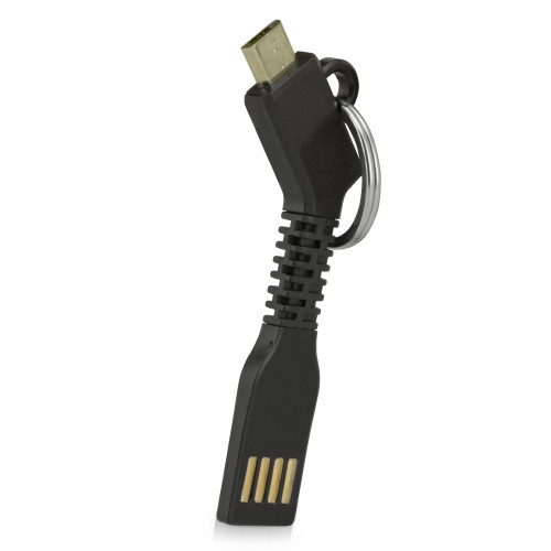 BoxWave Cable Compatible with LG K10 (2018) - Micro USB Keychain Charger, Key Ring Micro USB Cable - Jet Black