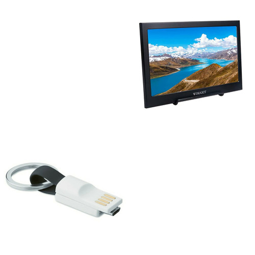 BoxWave Cable Compatible with WIMAXIT M1160S - Micro USB Keychain Charger, Key Ring Micro USB Cable - Jet Black
