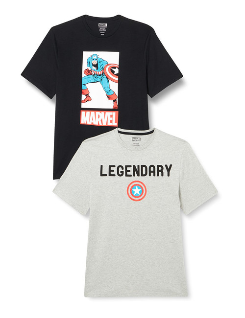 Amazon Essentials Disney | Marvel | Star Wars Men's Crewneck T-Shirts (Available in Big & Tall), Pack of 2, Marvel Spider-Man, 3X-Large Big Tall