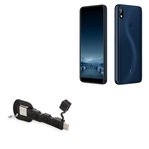 BoxWave Cable Compatible with Hot Pepper Ghost - USB Type-C Keychain Charger, Key Ring 3.1 Type C USB Cable - Jet Black