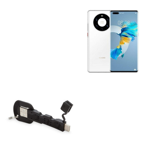 BoxWave Cable Compatible with Huawei Mate 40 pro+ - USB Type-C Keychain Charger, Key Ring 3.1 Type C USB Cable - Jet Black