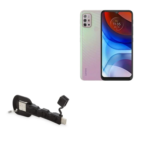 BoxWave Cable Compatible with Lenovo K13 Note - USB Type-C Keychain Charger, Key Ring 3.1 Type C USB Cable - Jet Black
