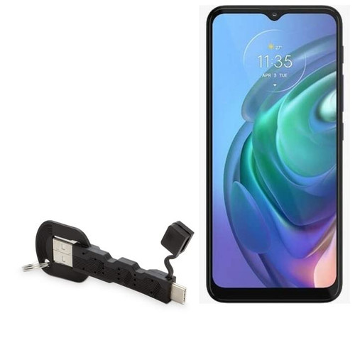 BoxWave Cable Compatible with Lenovo K13 Pro - USB Type-C Keychain Charger, Key Ring 3.1 Type C USB Cable - Jet Black
