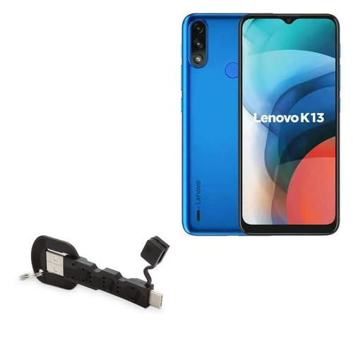 BoxWave Cable Compatible with Lenovo K13 - USB Type-C Keychain Charger, Key Ring 3.1 Type C USB Cable - Jet Black