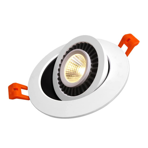 FAZRPIP Rotatable-Spotlight Baffle Trim Adjustable Angle LED Recessed Downlight Ultra-Thin Round Aluminum Alloy Recessed Lights 3W/5W/7W/15W