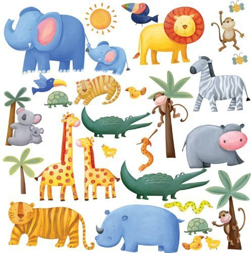 RoomMates RMK1136SCS Jungle Adventure Peel & Stick Wall Decals