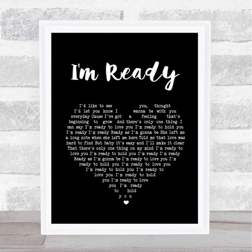 I'm Ready Black Heart Song Lyric Quote Print