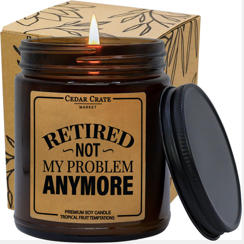 Retirement Gifts for Women Men 2023, Funny Retirement Gifts for Coworkers Manager, Boss, Best Happy Retirement Candles,