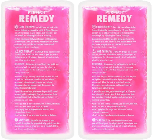Gel Ice Packs for Injuries Reusable Gel Reusable Hot Pack & Cold Pack Compress for Injury, Pain Relief, Rehabilitation, Flexible Therapy, for Knee, Back, Neck, Wrist, Ankle (2 Pack - Pink Large)