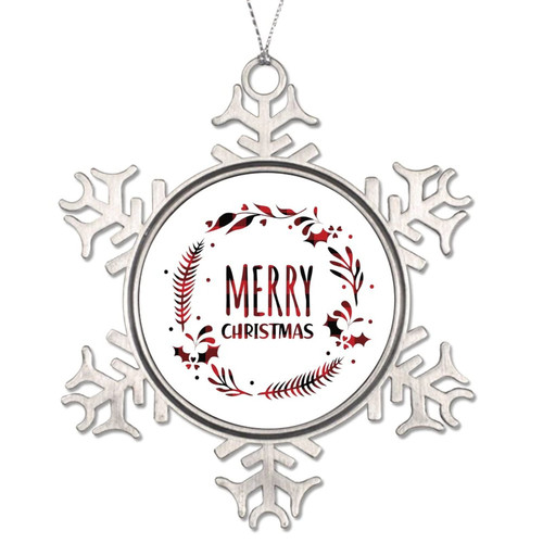 Christmas Snowflake Ornaments Round Hanging Keepsake Nativity Scene Christmas Quote Merry Christmas 3in Novelty Metal Souvenir Gift Xmas Tree Hang Pendant New Year Winter Holiday Party Decorate