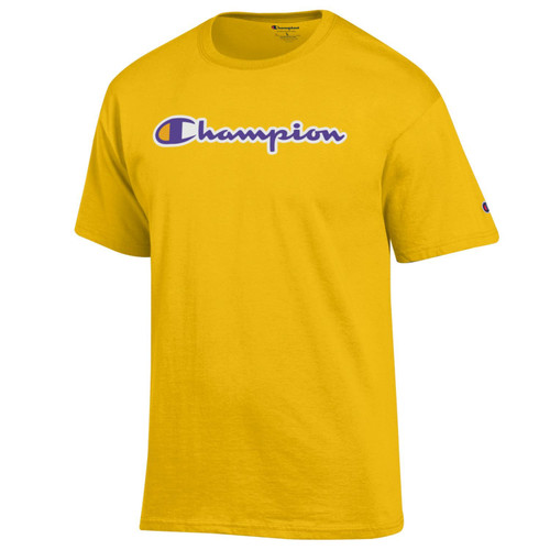 Champion Men's Classic Jersey Script Cotton T-Shirt-Champion Gold-XL