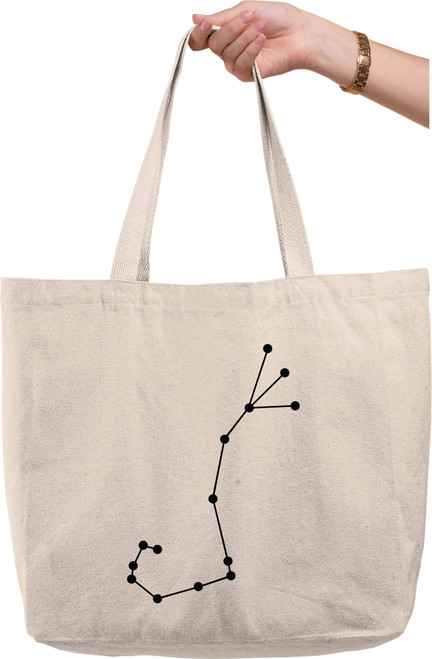 Bold Tote Bags Scorpio the scorpion star map Oct 23-Nov 21 zodiac sign astronomy Natural Canvas Tote Bag funny gift