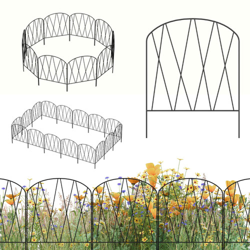 10 Pack Decorative Garden Fence 10.3 ft (L) x 15.9 in (H) Small Garden Fence Animal Barrier No Dig Arched Rustproof Fence Border Rabbit Metal Flower Bed Fencing for Yard Patio Outdoor Landscape 10 Pack Decorative Garden Fence 10.3 ft (L) x 15.9 in (H) Small Garden Fence Animal Barrier No Dig Arched Rustproof Fence Border Rabbit Metal Flower Bed Fencing for Yard Patio Outdoor Landscape
