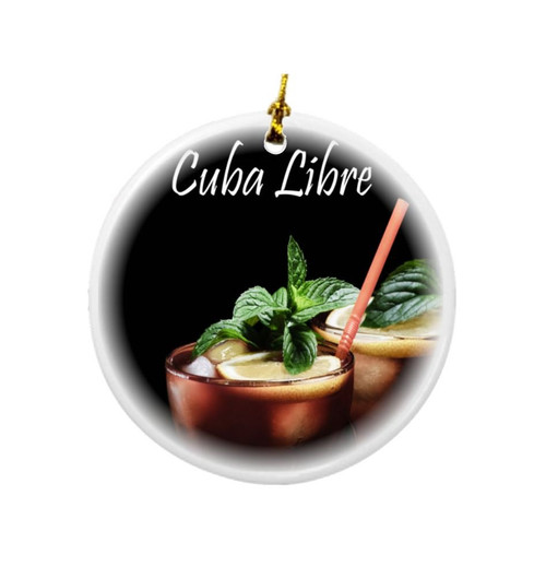 Rikki Knight Cuba Libre Design Round Porcelain Two-Sided Christmas Ornaments