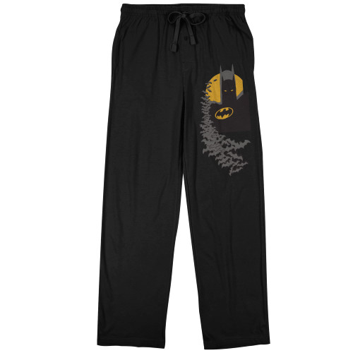 DC Comics Batman Head Bat Leg Print Men's Lounge Pants-Small