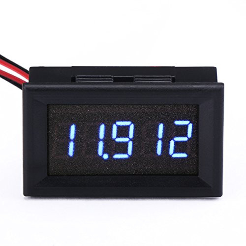 DROK 100115 Mini Voltmeter Five 0.36" Digital Voltage Monitor DC 0-4.3000V-33.000V Volt Tester Panel Meter Gauge Voltage Detector