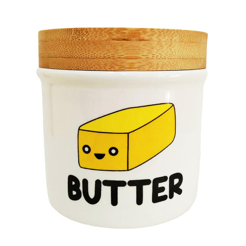 Butter Crock, round butter dish with lid, Butter Jar, Butter storage container for counter, Butter keeper