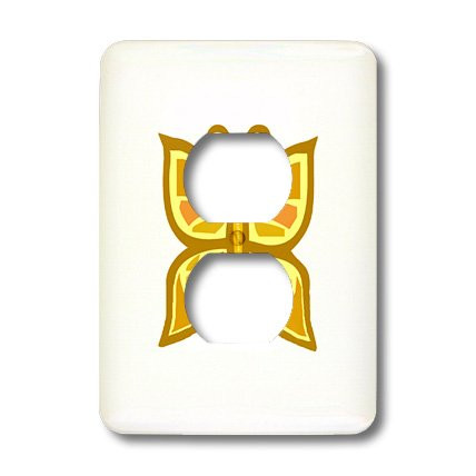 3dRose lsp_13098_6 Yellow Butterfly 2 Plug Outlet Cover