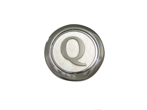 Kiola Designs Silver Toned Round Letter Q Monogram Magnet