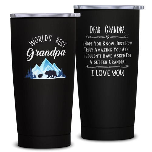 Birthday Gifts for Grandpa - Unique Grandpa Gifts - Best Grandpa Gifts from Grandchildren, Granddaughter, Grandkids - Grandpa Birthday Gifts - Grandfather Gift Tumbler, 20oz