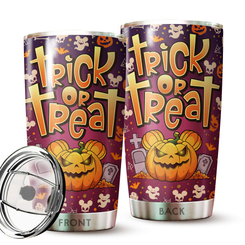 MARSANA Halloween Tumbler - Gifts for Halloween - Trick or Treat Tumbler - Halloween Cup - Horror Tumbler - Pumpkin Mug - Halloween Mug - Trick R Treat Cup - Gifts for Friend, Coworkers