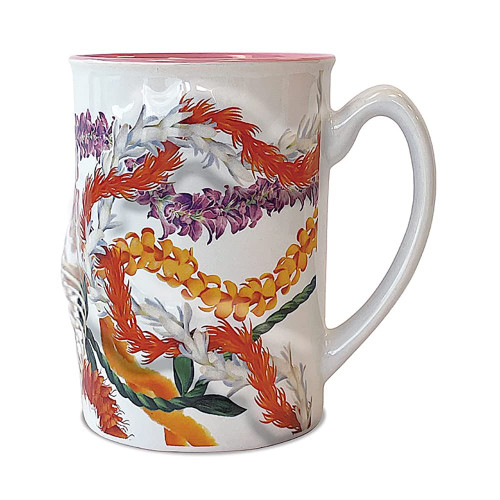 Hawaii 14 oz. Embossed Coffee Mug Leis of Aloha