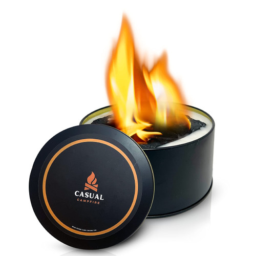 Casual Campfire Candle, Mini Campfire, Portable Campfire, Compact Outdoor Fire Pits 3-5 Hours of Burn Time No Embers No Wood for Camping Picnics Party and More. Free Heat Resistant pad Included