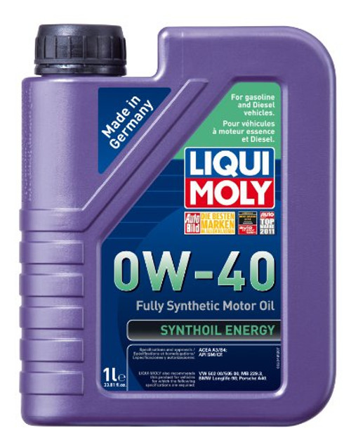 Liqui Moly 2049 Synthoil Energy 0W-40 Motor Oil - 1 Liter Bottle Liqui Moly 2049 Synthoil Energy 0W-40 Motor Oil - 1 Liter Bottle