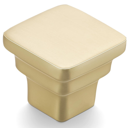 COTYKILEY 10 Pack Brushed Brass Kitchen Cabinet Knobs Gold Drawer Pulls Solid Drawer Knobs Dresser Knobs Gold Cabinet Hardware Knobs for Dresser Drawers