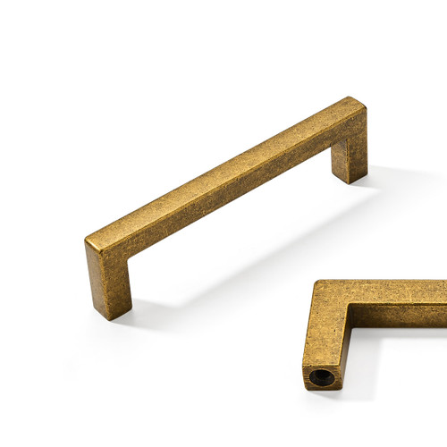 khtumeware 6 Pack 3 3/4 inch Antique Brass Cabinet Pulls Handles Vintage Drawer Pulls Solid Cabinet Hardware Aged Kitchen Handles for Cabinets Cupboard Handles Drawer Handles
