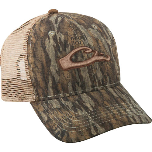 Drake Waterfowl 6-Panel Camo Mesh-Back Cap Mossy Oak Bottomland One Size Fits Most