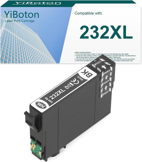 YiBoton 232XL Ink Cartridge Remanufactured for Epson 232 High-Capacity Ink Cartridge T232 232 XL T232XL Replacement for Epson XP-4200 XP-4205 WF-2930 WF-2950 Printer (Black)