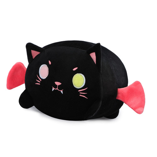 AIXINI Cute Black Cat Plush Pillow 15.7 Black Kitten Stuffed Animal with Luminous Eyes, Fat Soft Kawaii Plushies Hugging Plush Squishy Pillow Toy Gifts for Kids Bedding Sleeping