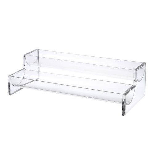 KVMORZE 16" Clear Cracker Serving Tray, Transparent Macaron Display Tray, Rectangular Cracker Holder for Serving Trays, Food Display Cracker Serving Tray Stand for Home (U Shape 2-Tier Acrylic)
