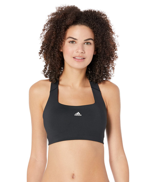 adidas Women's Powerimpact Training Support Bra, Black/White, Medium A-C