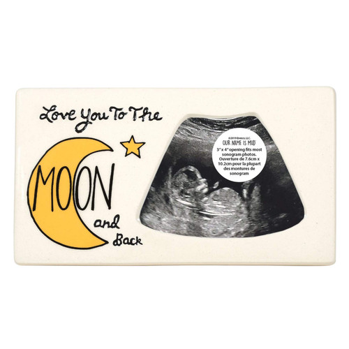 Enesco Our Name is Mud Love You to The Moon Sonogram Picture Photo Frame, 3.75 Inch, Multicolor