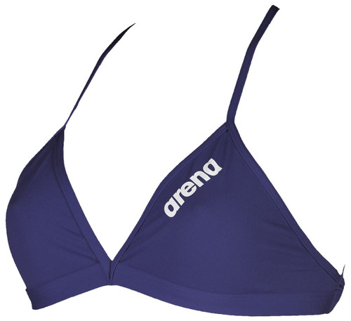 Arena Women's Solid Tie Back MaxLife Bikini Top, Navy-White, 32