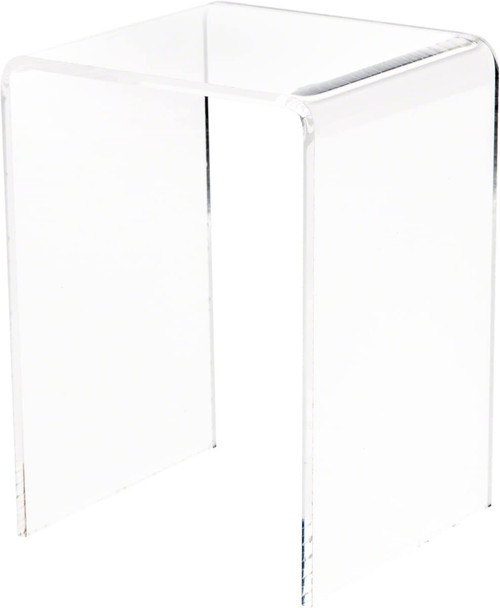 Plymor Clear Acrylic Vertical Square Display Riser, 4.5" H x 3" W x 3" D (1/8" Thick) (2 Pack)