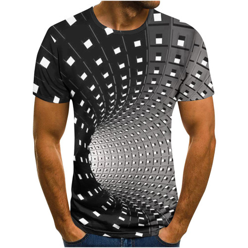 Muscularfit T Shirts for Men 2023 Light Weight Crew Neck Short Sleeve Summer Shirt Casual Loose Short Sleeve 3D Print Shirts Mens 80s Shirt Black M